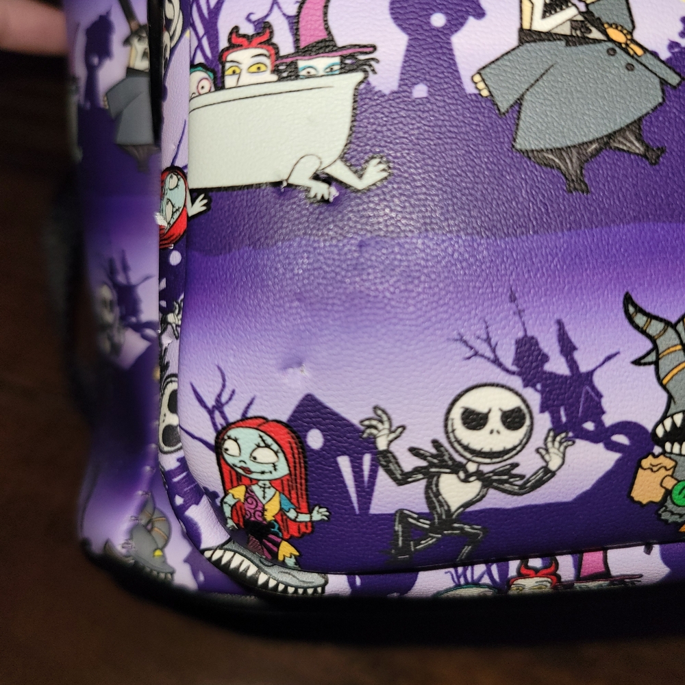 Purple Disney Nightmare Before Christmas Loungfly Backpack - Picture 4 of 4